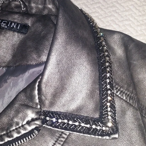 Baccini faux leather moto jacket - Picture 5 of 10
